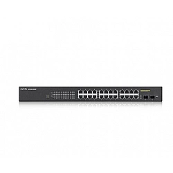 Zyxel GS1900-24HP V2 Smart Managed Switch 24x Gigabit Ethernet (24x PoE+ max. 170 Watt), 2x SFP, Layer 2, Rackmount