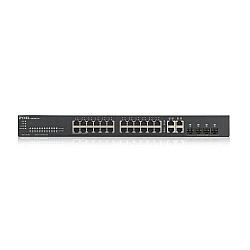 ZYXEL GS1920-24V2, 28 PORT SMART MANAGED SWITCH 24X GIGABIT COPPER AND 4X GIGABIT DUAL PERS., HYBRID MODE, STANDALONE OR NEBULAFLEX CLOUD