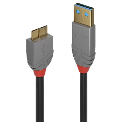 Lindy 2m USB 3.2 Typ A an Micro-B Kabel, 5GBit/s, Anthra Line USB Typ A Stecker an Micro-B Stecker (36767)