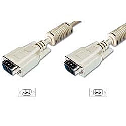 VGA-Monitor-Anschlusskabel, VGA-Stecker > VGA-Stecker (beige, 1,8 Meter, HD DSUB 15-pin Stecker)
