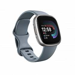 Versa 4 | Smart watch | NFC | GPS (satellite) | AMOLED | Touchscreen | Activity monitoring 24/7 | Waterproof | Bluetooth | Wi-Fi | Waterfall Blue/Platinum