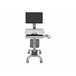 Ergotron WorkFit C-Mod Single Display Sit-Stand Workstation - Wagen für LCD-Anzeige/Tastatur/Maus/CPU - Kunststoff, Aluminium, Stahl - Zweistufiges Grau - Bildschirmgröße: bis zu 55,9 cm (bis zu 55,90cm (22) ) - Montageschnittstelle: 100 x 100 mm, 75 x 75 mm (24-198-055)