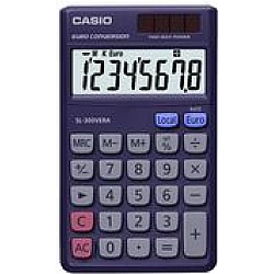 CASIO Taschenrechner SL-300 VERA, Solar-/ Batteriebetrieb 8-stelliges EXTRA BIG LC-Display, Euro-Umrechnung (SL-300 VERA)