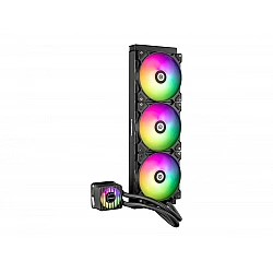 Enermax LIQMAXFLO ELC-LMF420T-ARGB - Prozessor-Flüssigkeitskühlsystem - 38 mm dicker Kühler - Kühlergröße: 420 mm - (für: LGA115x Socket, LGA1200, LGA1366, LGA1700, LGA2011, LGA2011-3 (Square ILM), LGA2066, AM4, AM5) - Kupfer - 140 mm (ELC-LMF420T-ARGB)