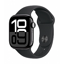 Watch Series 10 GPS + Cellular, koperta 42 mm z aluminium w kolorze onyksu z paskiem sportowym w kolorze czarnym - rozmiar S/M