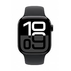 Watch Series 10 GPS + Cellular, koperta 42 mm z aluminium w kolorze onyksu z paskiem sportowym w kolorze czarnym - rozmiar S/M