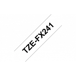 Brother TZe-FX241 Flexible ID Laminated Tape Black on White TZe 8 m 1.8 cm