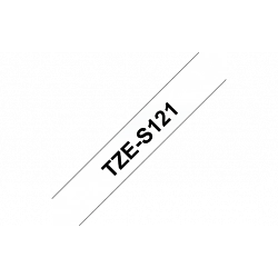 Brother TZe-S121 - Extra starker Klebstoff - schwarz auf durchsichtig - Rolle (0,9 cm x 8 m)