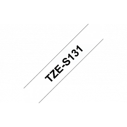 Brother TZe-S131 - Extra starker Klebstoff - schwarz auf durchsichtig - Rolle (1,2 cm x 8 m)