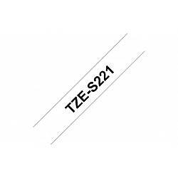 Brother TZe-S221 Strong Adhesive Laminated Tape Black on White TZe 8 m 9 cm