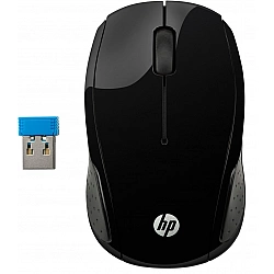 Wireless Mouse 200, Ambidextrous, Optical, RF Wireless, 1000 DPI, Black