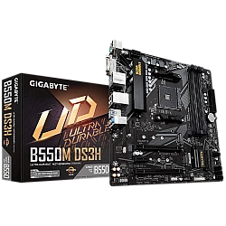Pagrindinė plokštė Gigabyte B550M DS3H AM4 DDR4 PCIe 4.0 M.2 HDMI mATX