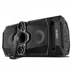 SVEN PS-655 2x25W; LED display; TWS; FM radio; AUX; USB/SD-card support;Lighting; Microphone input (karaoke); Remote Control; Built-in equalizer