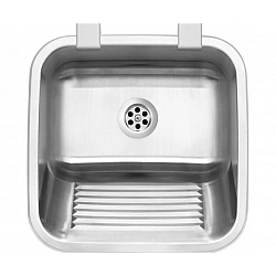 Zlewozmywak gospodarczy 1-komorowy - wpuszczany lub mocowany do ściany