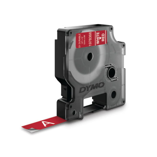 ITwork.lt: Dymo D1 - Selbstklebende Etiketten - Weiß auf Rot - Rolle (1,2 cm x 3 m) 1 Rolle(n) ...