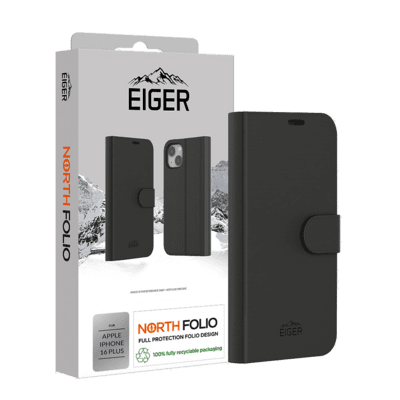 ITwork.lt: Eiger North Folio Case iPhone 16 Plus schwarz (EGCA00634)
