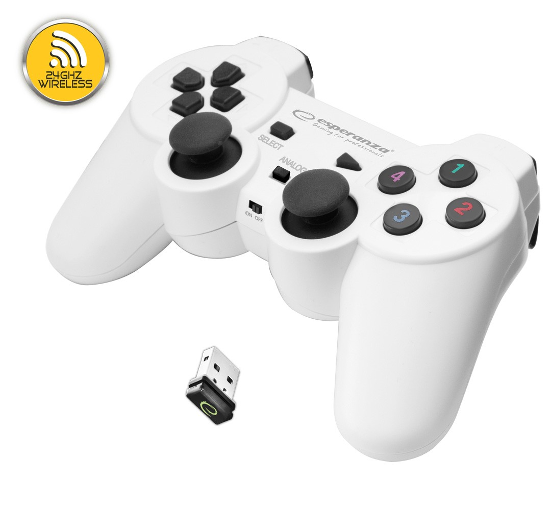 ITwork.lt: Esperanza EGG108W Gaming Controller Black, White RF Gamepad Analogue / Digital PC, Pl...